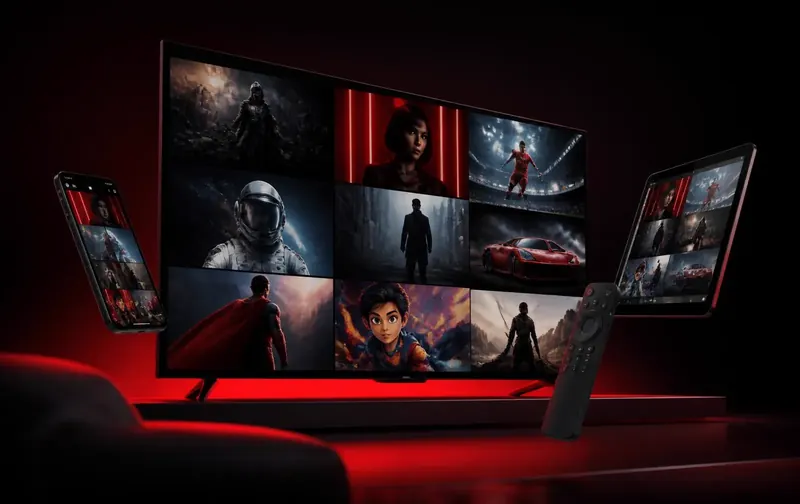 IPTV Sem Travas 4K exibido em Smart TV, tablet e celular ao mesmo tempo